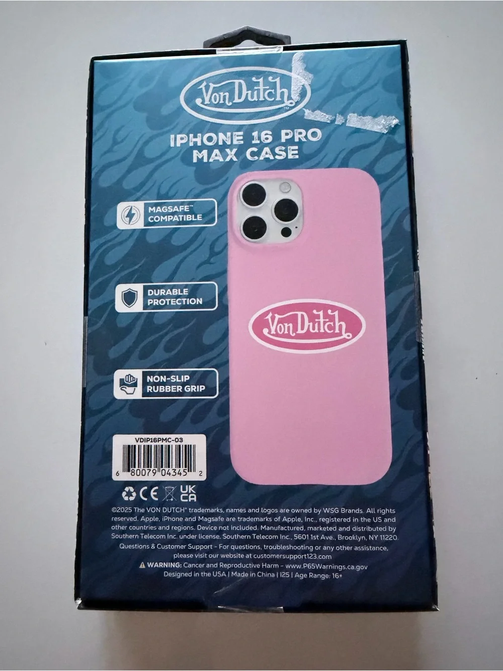 Von Dutch Pink MagSafe Compatible Case for iPhone 16 Pro Max – New